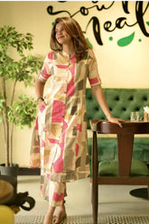 Trendy Multicolor Abstract Print Cotton Co-Ord Set